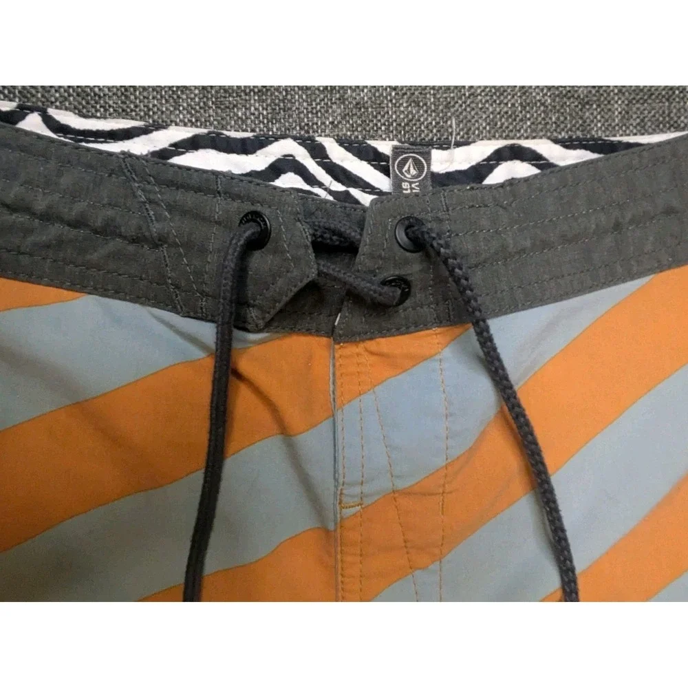 Volcom Board Swim Shorts Mens 36 Stone Surf Beach‎ Trunks Colorful Striped Y2K